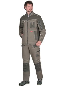 Костюм СИРИУС-ТОКИО куртка, брюки, тёмно-песочный с хаки, 265 г/м2, 100%ХБ
