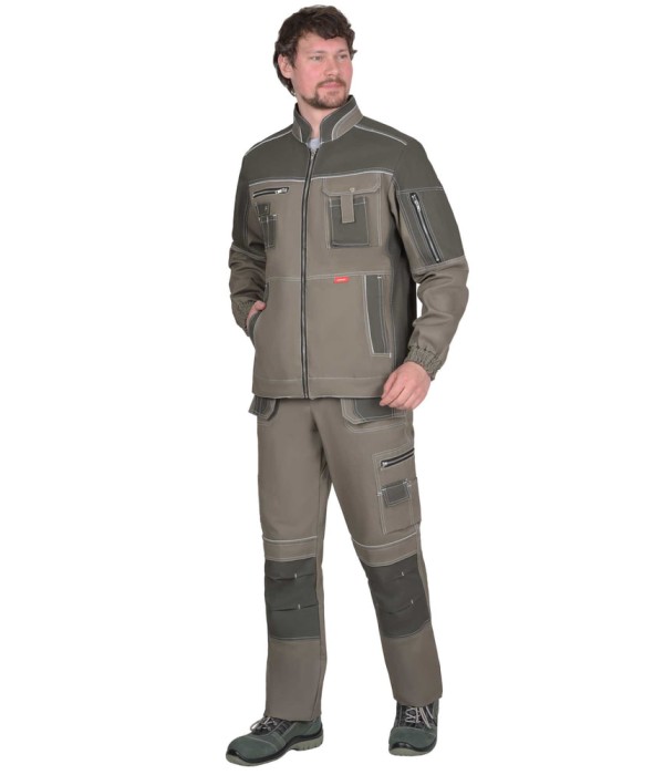 Костюм СИРИУС-ТОКИО куртка, брюки, тёмно-песочный с хаки, 265 г/м2, 100%ХБ