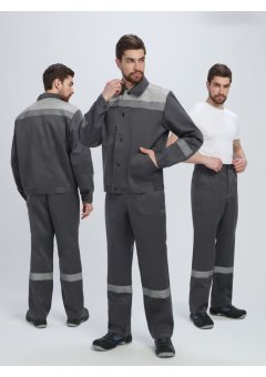 Костюм Лигор-1 СОП (тк.Смесовая,210) брюки, т.серый/св.серый