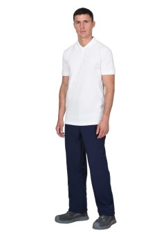 Рубашка-поло белая короткие рукава с манжетом, пл.180 г/м2