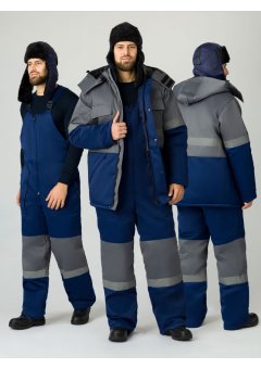 Костюм зимний Нордхард-2 СОП (тк.Смесовая,250) п/к, т.синий/серый