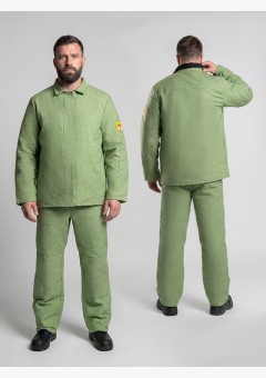 Костюм сварщика усиленный 1 кл.защиты ЭКО (тк.Брезент, 480), хаки