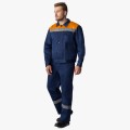 Костюм мужской Квайл-2 СОП (тк.Смесовая,210) полукомбинезон, тёмно-синий, оранжевый