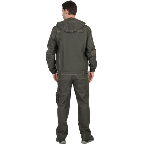Костюм мужской Канвас летний, куртка короткая, брюки ткань, 100% ХБ, КМФ тёмный хаки