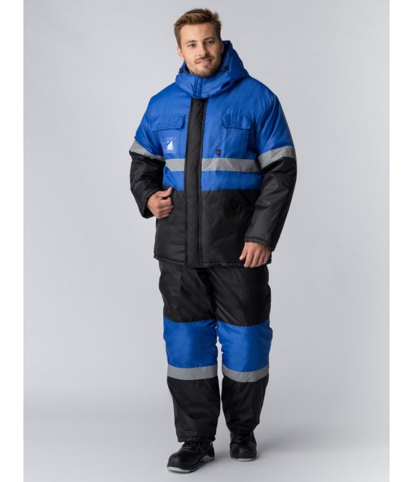 Костюм зимний Мегрес-2 СОП (тк.OxLine,90) п/к, васильковый/черный