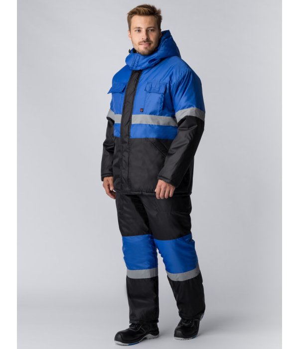 Костюм зимний Мегрес-2 СОП (тк.OxLine,90) п/к, васильковый/черный