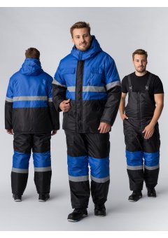 Костюм зимний Мегрес-2 СОП (тк.OxLine,90) п/к, васильковый/черный