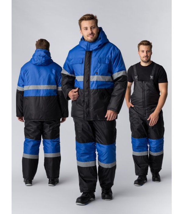 Костюм зимний Мегрес-2 СОП (тк.OxLine,90) п/к, васильковый/черный