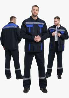 Костюм мужской Итрорис-1 СОП (тк.Саржа,250) брюки, тёмно-синий, васильковый