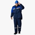 Костюм зимний мужской Баррик-2 СОП (тк.Смесовая,210) полукомбинезон, тёмно-синий, васильковый