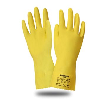 Перчатки Safeprotect ЧИСТОТА, латекс, хлопковый слой, толщина 0,38 мм, длина 300 мм