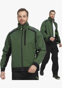 Куртка мужская ProfLineLeader (тк.Софтшел), хаки, чёрный