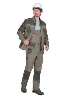 Костюм СИРИУС-ТОКИО куртка, п/к, тёмно-песочный с хаки, 265 г/м2, 100%ХБ