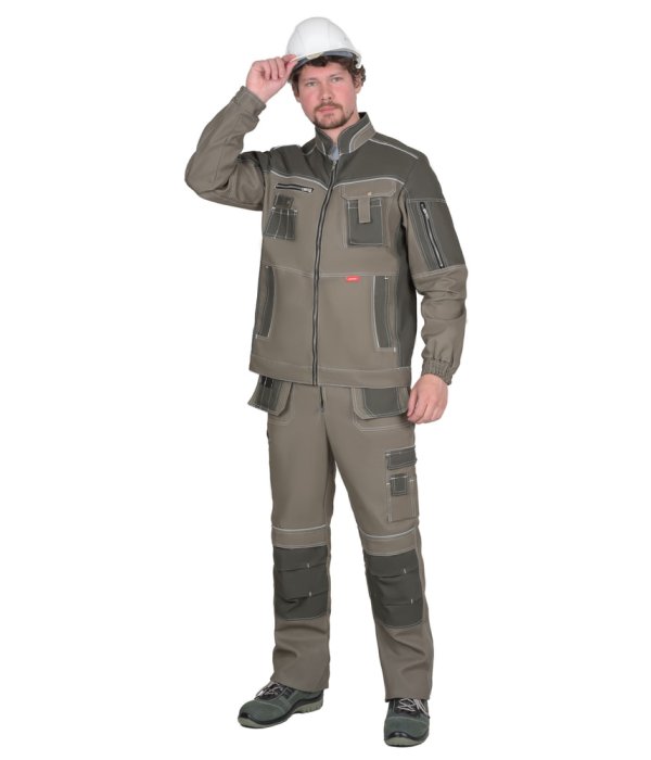 Костюм СИРИУС-ТОКИО куртка, п/к, тёмно-песочный с хаки, 265 г/м2, 100%ХБ