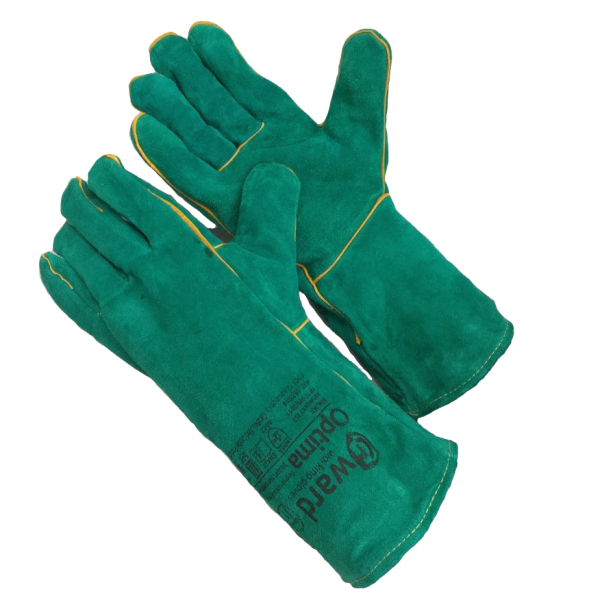 Optima Краги из спилка зелёного цвета