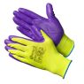 Gward Hi-Vis (Гвард Хай Вис) перчатки ярко-зелёные нейлоновые с фиолетовым нитриловым покрытием