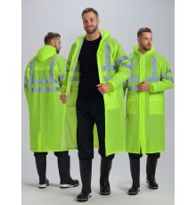Плащ влагозащитный сигнальный ProfLineSpecialist СОП (ПВХ,210), желтый