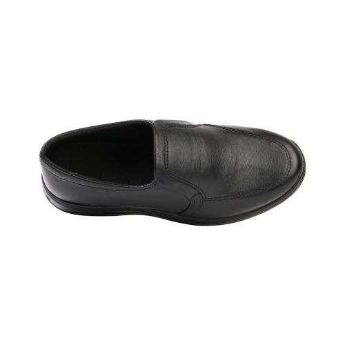 Туфли мужские на резинке чёрные, искусственная кожа