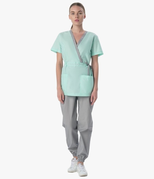 Костюм женский MedLine Арина (тк.Смесовая, 120), серый, мятный