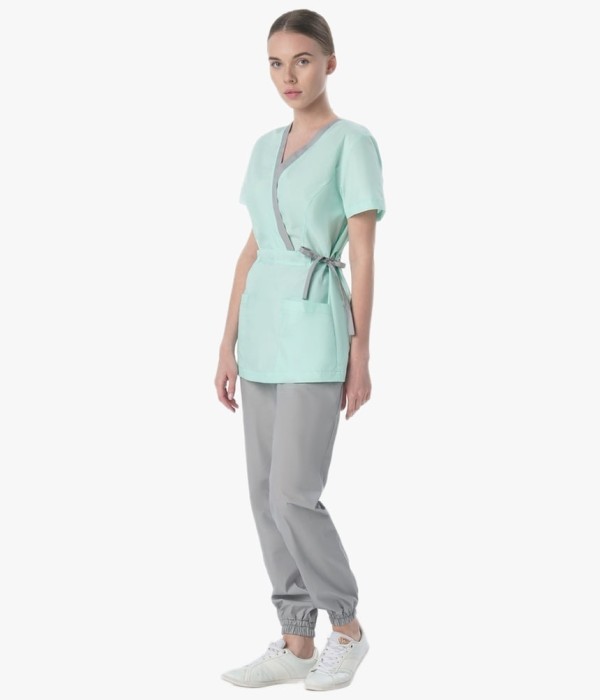 Костюм женский MedLine Арина (тк.Смесовая, 120), серый, мятный