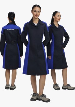 Халат женский ProfLineSpecialist (тк.Смесовая,240), тёмно-синий, васильковый