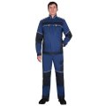 Костюм СИРИУС-АРКТИК куртка, брюки, синий с черным, мех. стрейч 260 г/м2, 65% ПЭ, 35% ХБ