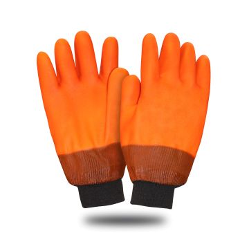Перчатки утеплённые Safeprotect ВИНТЕРЛЕ оранжевые РП , ПВХ, утеплённая х/б ткань с начёсом