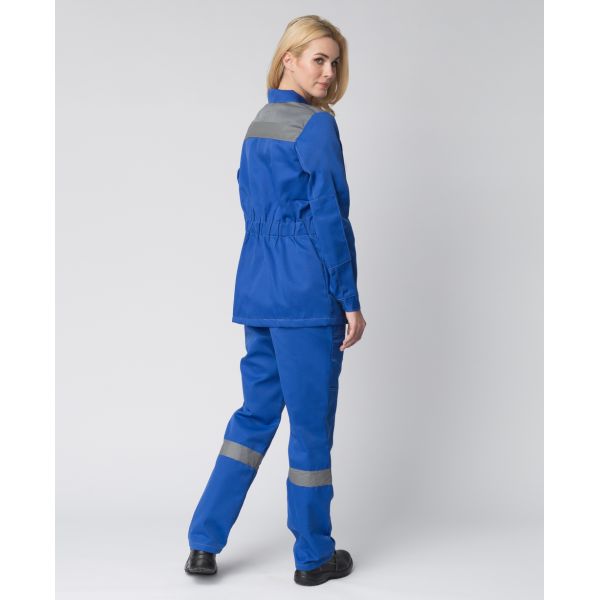 Костюм женский Весна-1 СОП CH, ткань Смесовая, 210 г/м2, куртка, брюки, цвет васильковый, серый