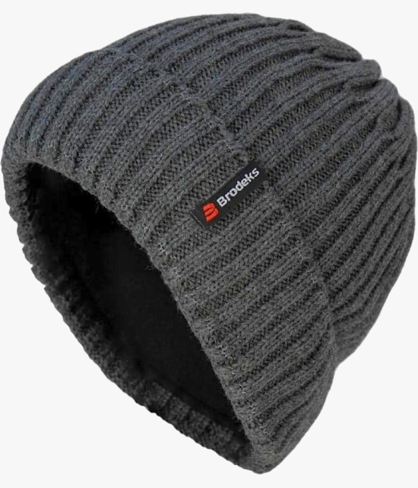 Шапка Brodeks fleece lining, тёмно-серый