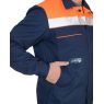 Костюм рабочий "Сириус-Мастер" летний, куртка, полукомбинезон, цвет тёмно-синий с оранжевой отделкой