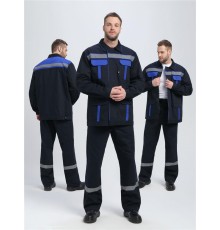 Костюм ИТР СОП UZ (тк.Саржа,250) брюки, т.синий/васильковый