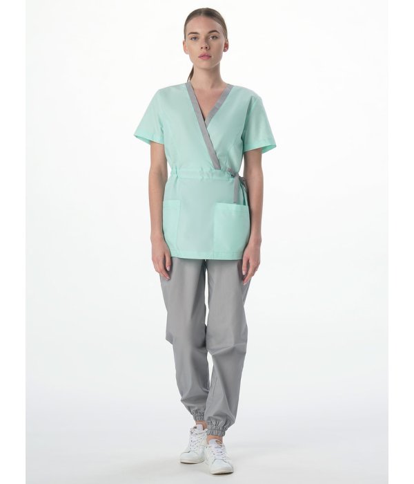Костюм женский MedLine Арина (тк.Смесовая, 120), серый/мятный