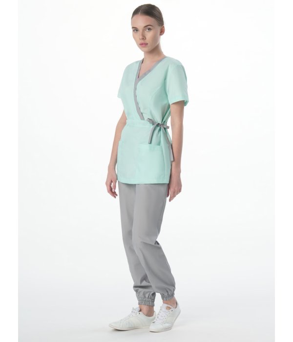 Костюм женский MedLine Арина (тк.Смесовая, 120), серый/мятный