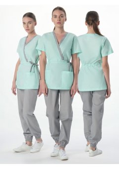 Костюм женский MedLine Арина (тк.Смесовая, 120), серый/мятный