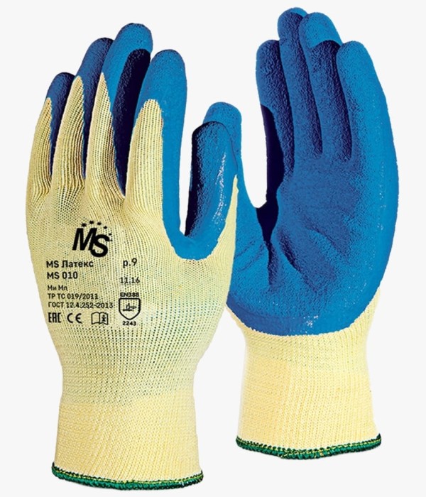 Перчатки Manipula Specialist® MS Латекс (хлопок/полиэфир+латекс), MS 010/MS-141