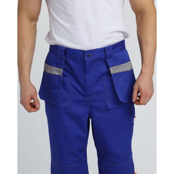 Костюм Союз-Профессионал-1 CH, ткань Смесовая, 240 г/м2, брюки, цвет васильковый, светло-серый, оранжевый