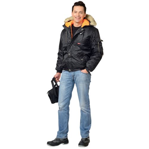 Куртка мужская зимняя "Сириус-Аляска" чёрная, ткань "Оксфорд"