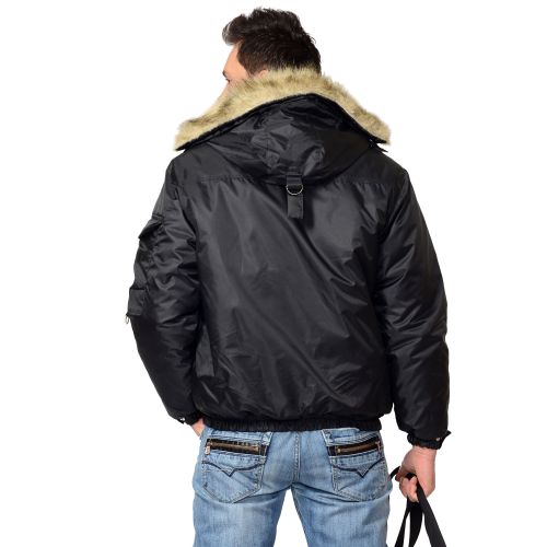 Куртка мужская зимняя "Сириус-Аляска" чёрная, ткань "Оксфорд"