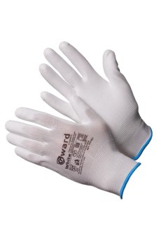 Перчатки Gward нейлоновые с полиуретановым покрытием, белый, PU1001