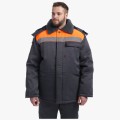 Костюм зимний мужской на пуговицах Квайл-1 СОП (тк.Смесовая,210) брюки, тёмно-серый, оранжевый