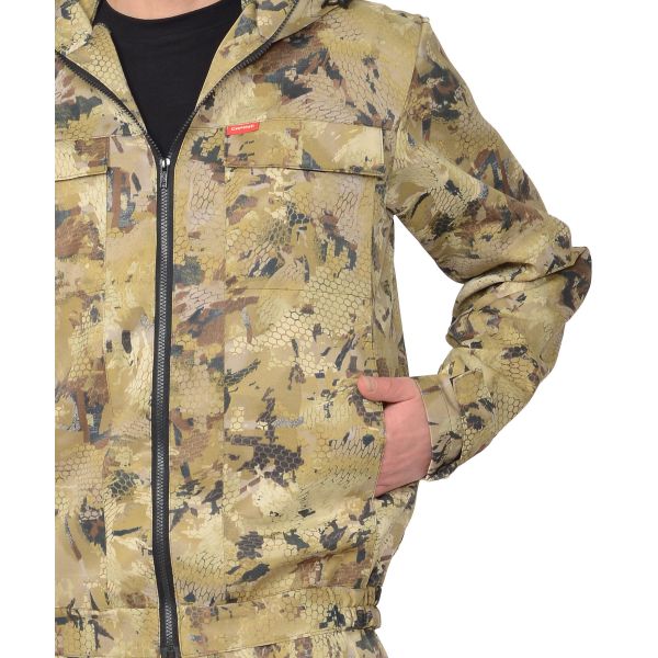 Костюм Сириус-Рыболов-СТ, куртка, полукомбинезон, ткань Кроун, 230 г/м2, цвет КМФ Саванна