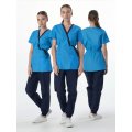 Костюм женский MedLine Арина (тк.Смесовая,120), т.синий/ярко-голубой