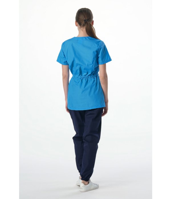 Костюм женский MedLine Арина (тк.Смесовая,120), т.синий/ярко-голубой
