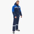 Костюм зимний мужской Сибер-Премиум СОП IMP (тк. Смесовая, 240 гр/м2) полукомбинезон, тёмно-синий, васильковый