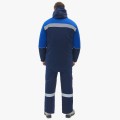 Костюм зимний мужской Сибер-Премиум СОП IMP (тк. Смесовая, 240 гр/м2) полукомбинезон, тёмно-синий, васильковый