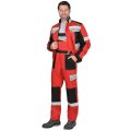 Костюм СИРИУС-ПОЛИНОМ муж.,курт.кор. п/к, черный с красным и св.серым СОП 50мм
