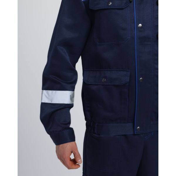 Костюм Титан СОП с капюшоном, ткань Смесовая, 210 г/м2, полукомбинезон, цвет тёмно-синий, васильковый