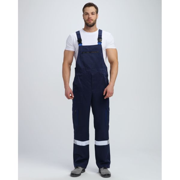 Костюм Титан СОП с капюшоном, ткань Смесовая, 210 г/м2, полукомбинезон, цвет тёмно-синий, васильковый