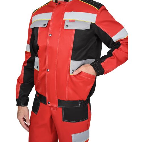 Костюм "Сириус-Полином" мужской, куртка, полукомбинезон, цвет красный, СОП 50 мм