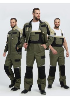 Костюм Вектрон-2 (тк.Смесовая МВО,240) п/к, хаки/черный/бежевый